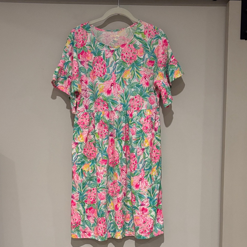 Floral Pink and Green Dress